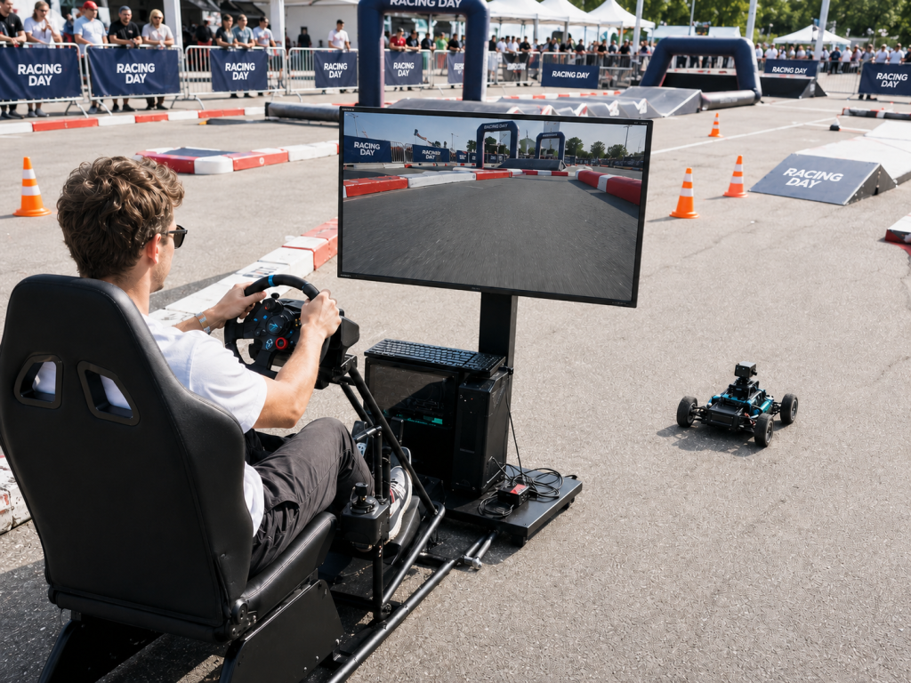 they boy control FPV car