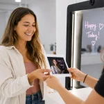 girl recieve the photo