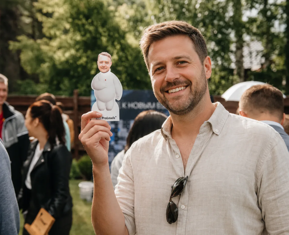the guy happy to hold bubble head doll