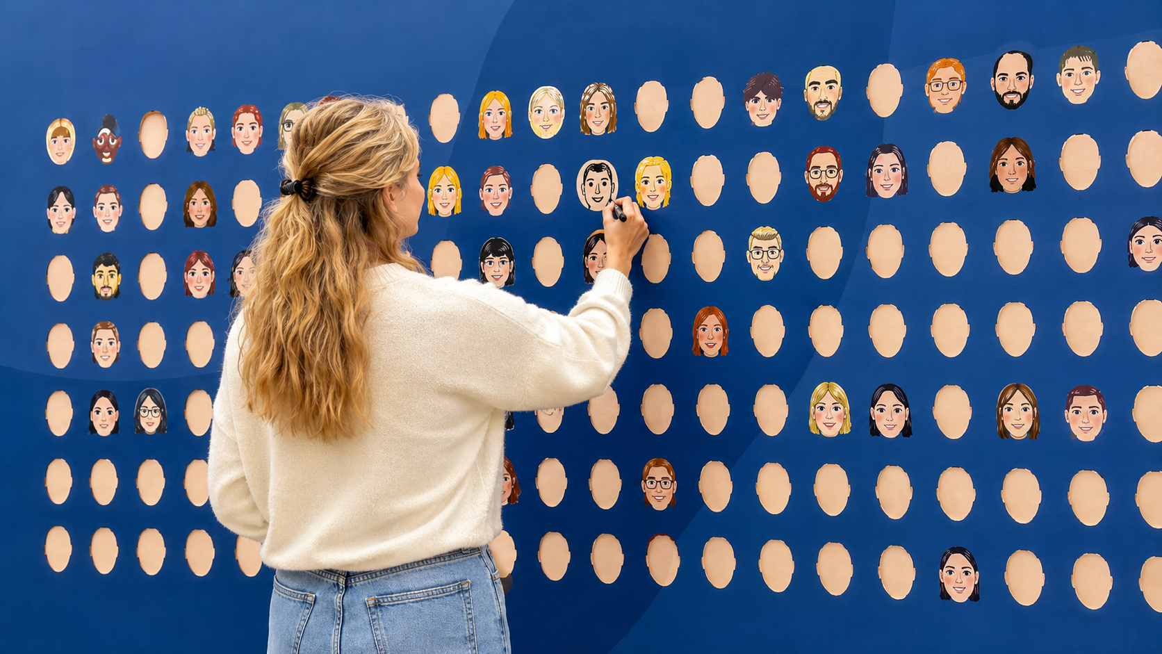 girl drawing on a wall