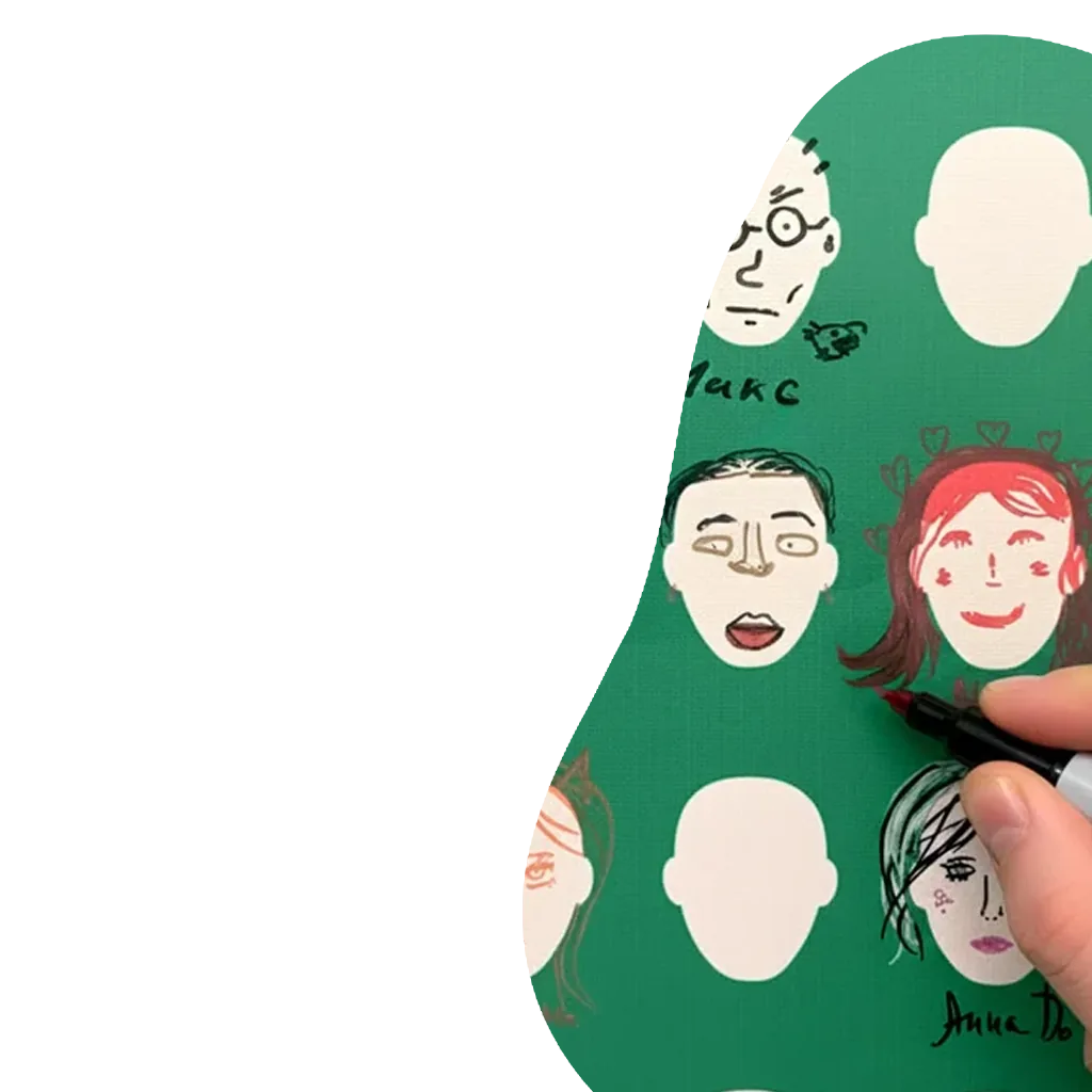 Drawings on draw yourself wall