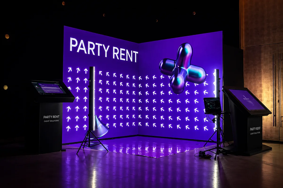 led corner photo zone