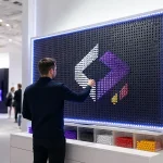 man making mosaic