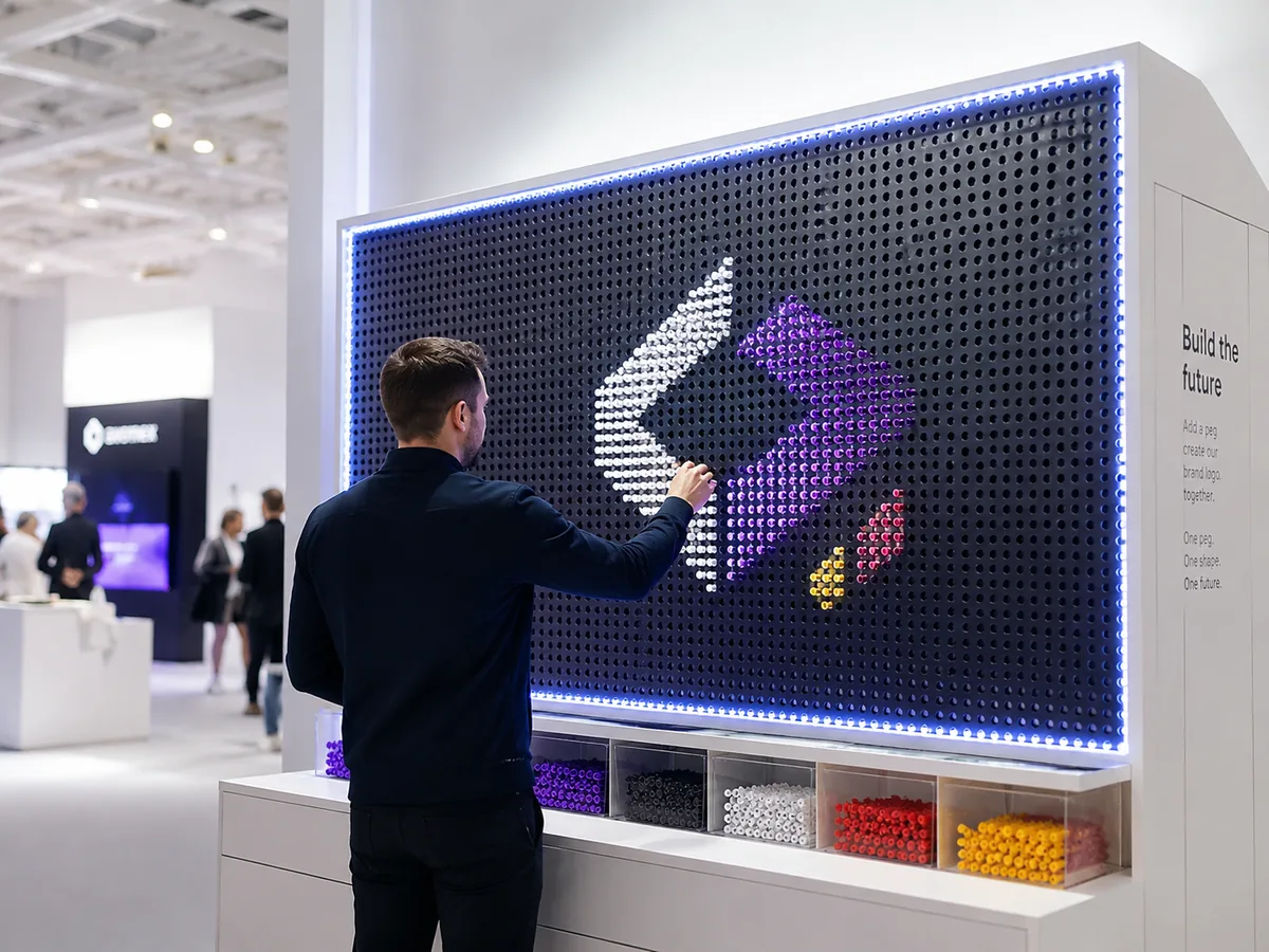 man making mosaic