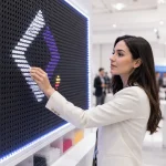 woman making mosaic