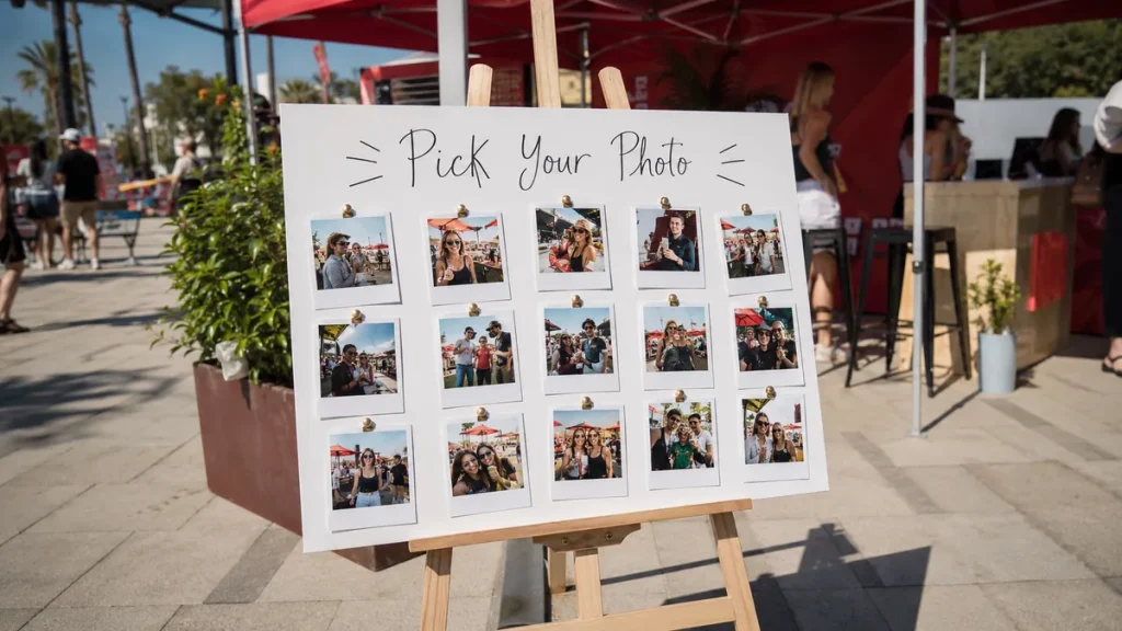 stand with photos