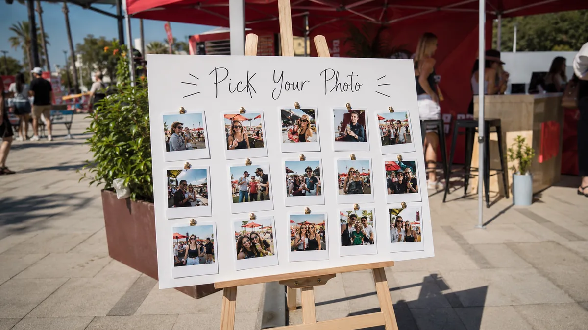 stand with photos