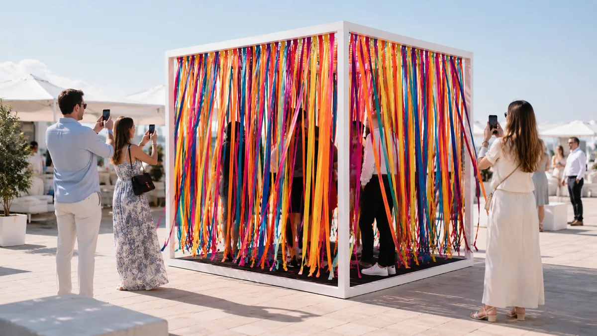 photo zone ribbon cube