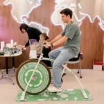 man on bike smoothie shaker