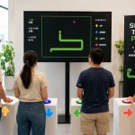 people playing team snake game