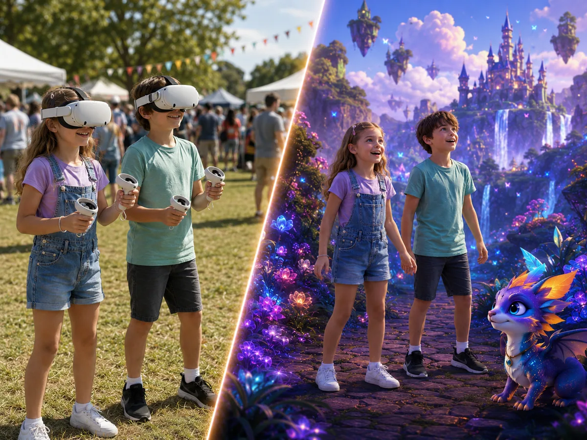 kids inside VR game