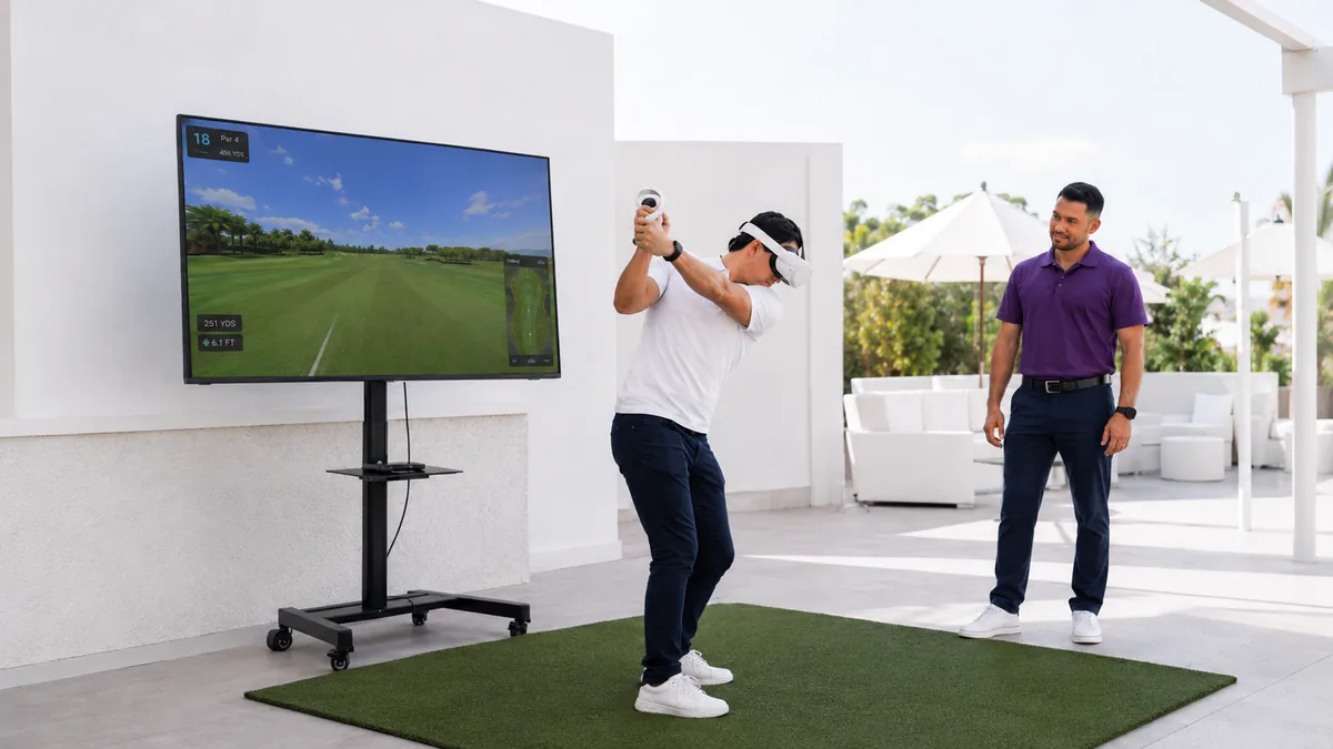 Man playing VR Golf