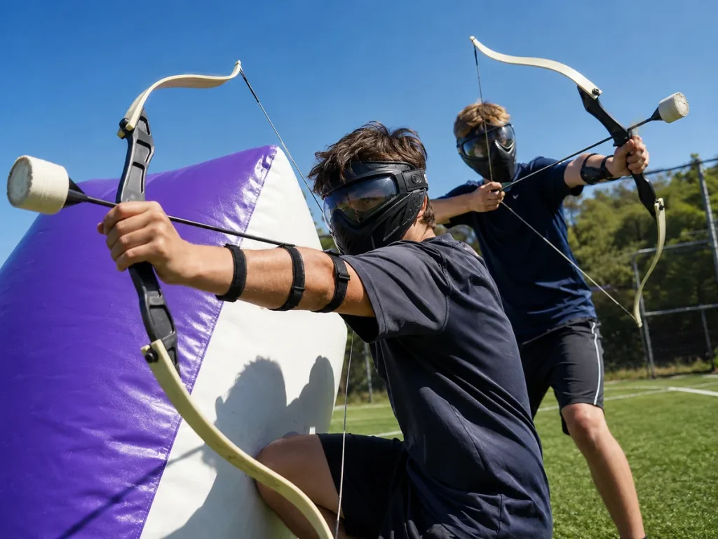 guys playing archery tag game