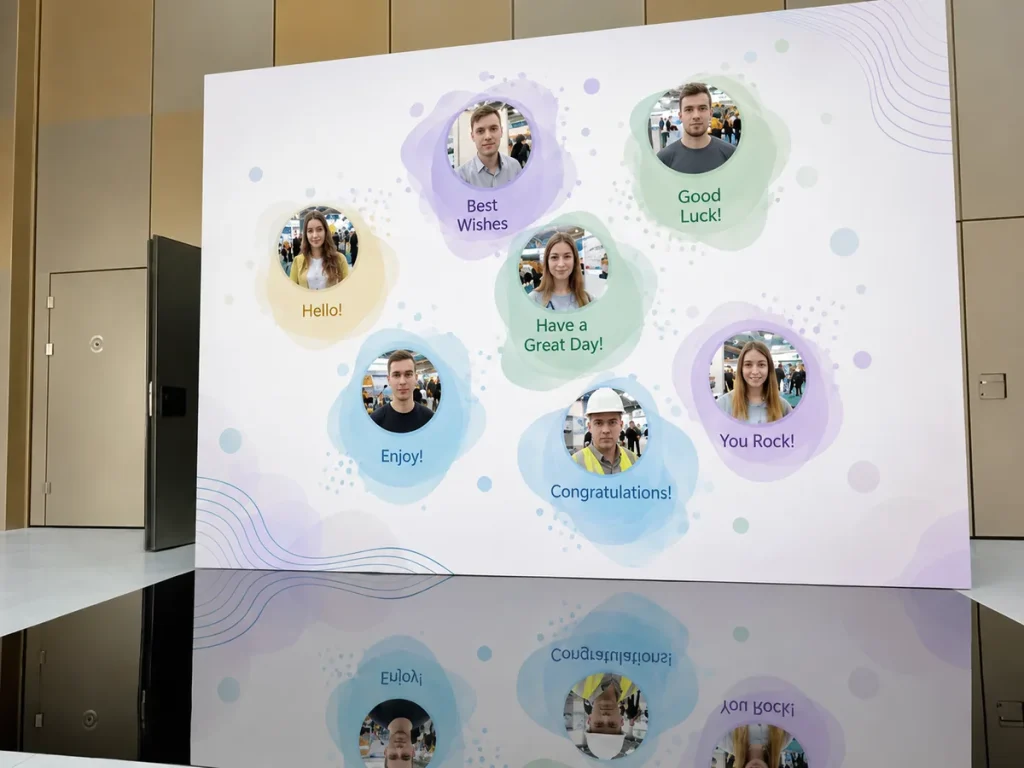LED wall with photos