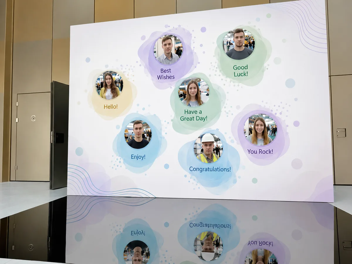 LED wall with photos